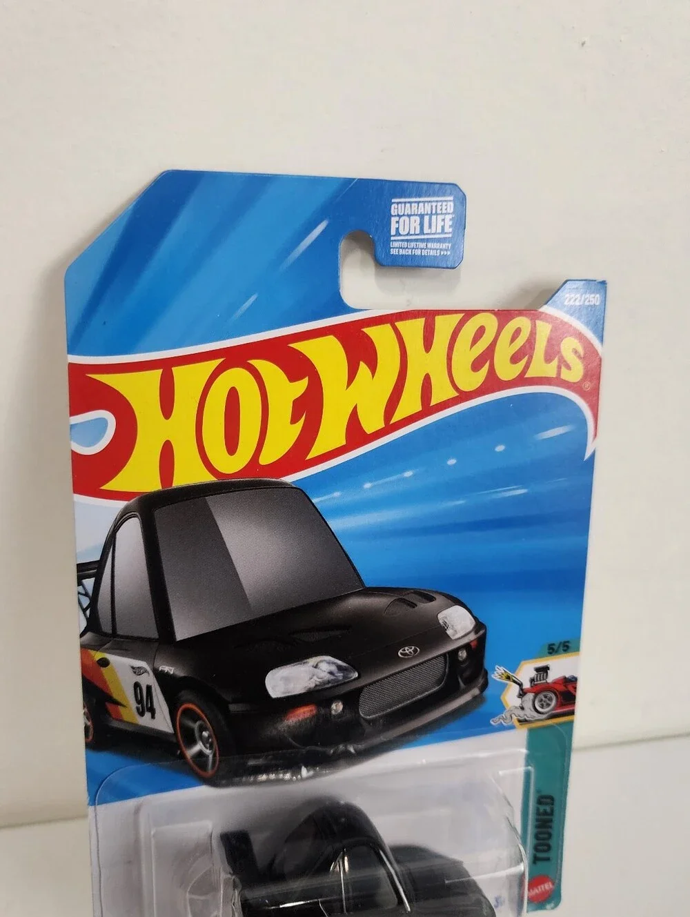 Mattel Hot Wheels Tooned Black Racing Toyota Supra '94 1:64 Die Cast 222/250